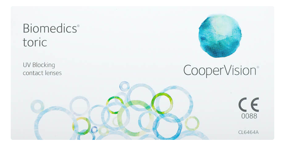 Biomedic toric Cooper Vision UV blocking contact lenses